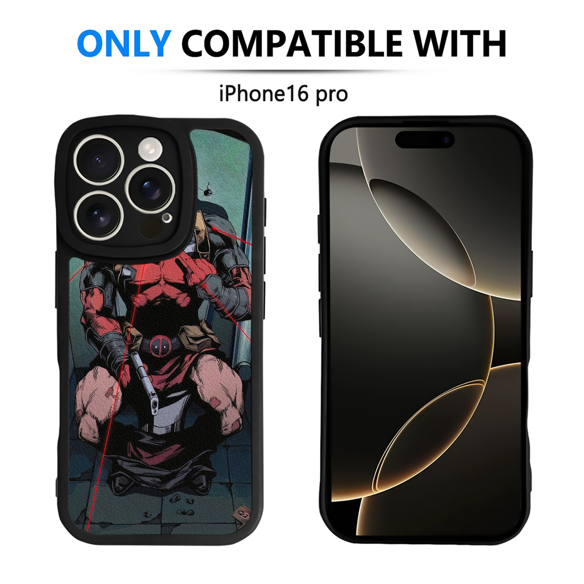 （画像用） Deadpool デッドプール 【iPhone 16シリーズ対応】シリコンスマホケース（レザー調） 材質：シリコン